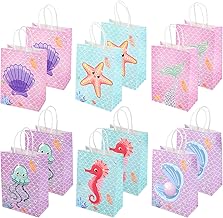 GHVACZS 12 x Mermaid Birthday Gift Bag, 6 Styles Gift Bag, Suitable for Birthday Party Decoration Supplies