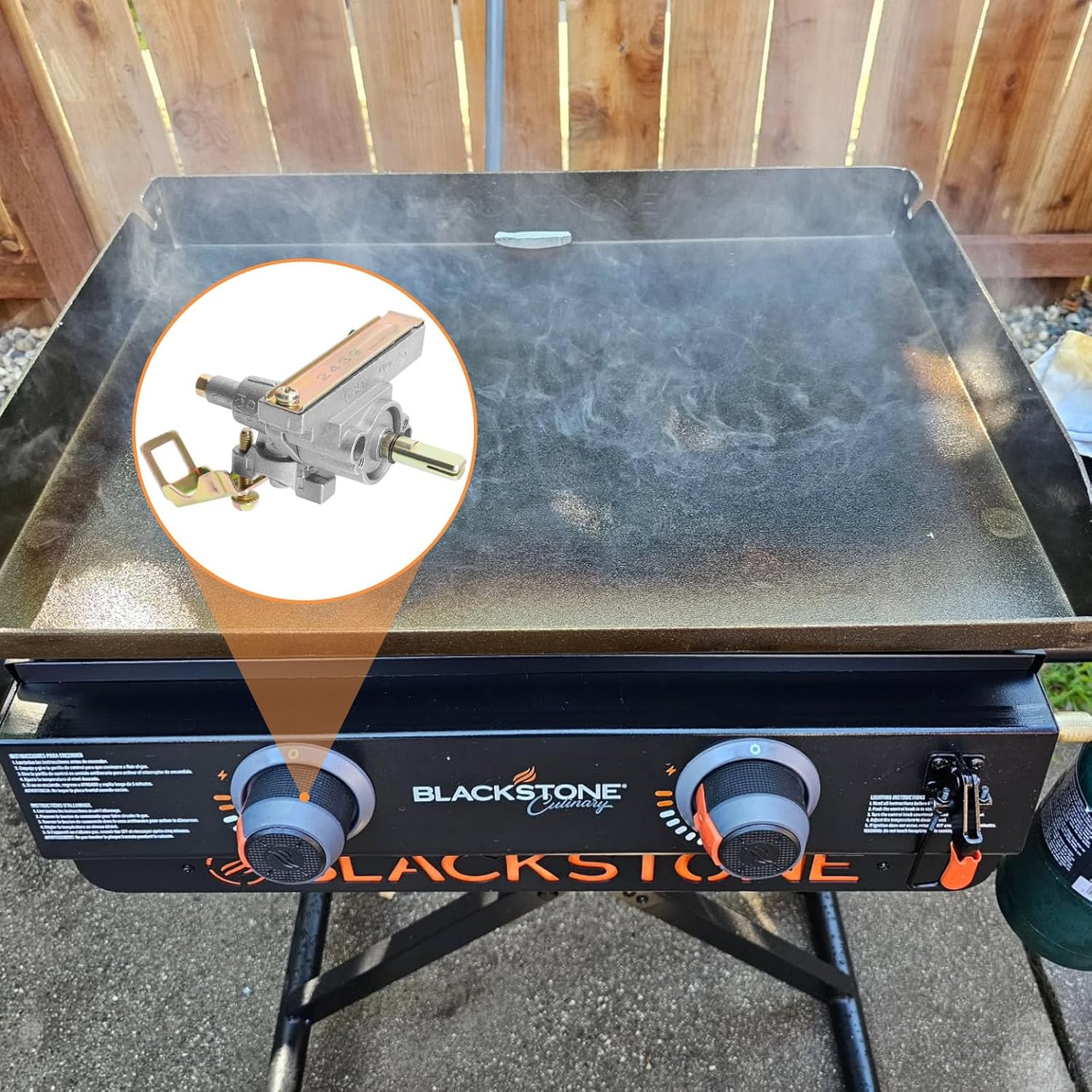 6FT Propane Adapter Hose & Burner Control Valve for Blackstone 22"/17" Tabletop Griddle, 1lb to 20lb Gas Regulator Converter & Replacement Gas Valve for Blackstone 1814 1833 1842 1971 2142