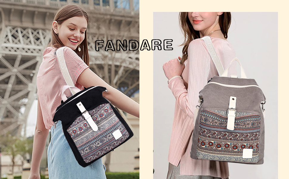 FANDARE Casual Rucksack Damen Schultertasche Mädchen Schultasche Schulranzen für Universität Reise Einkaufen Dating… – Bild 8