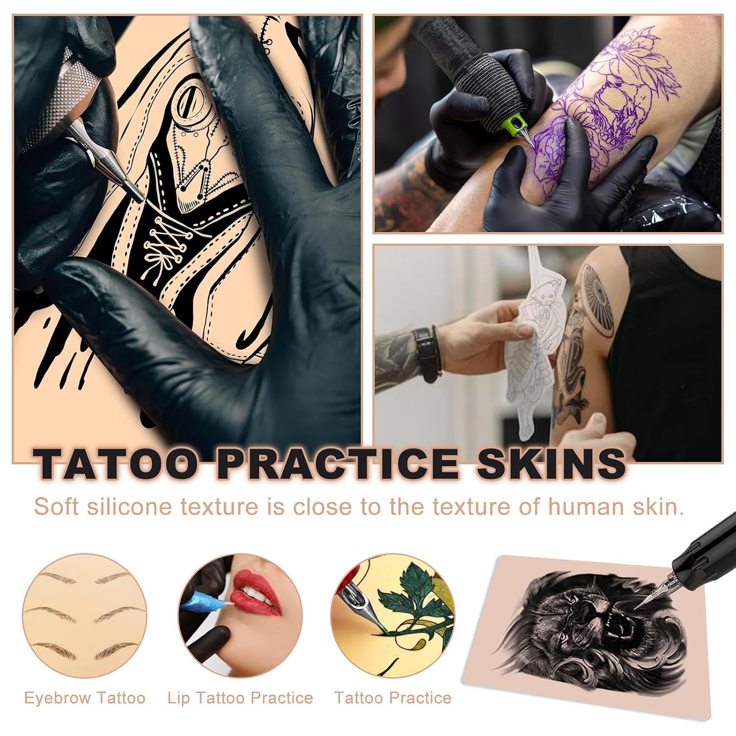 Tattoo Practice Skins 2MM with Transfer Paper - Autdor 30Pcs Thick Fake Skin and Stencil Paper Kit Includes 20Pcs Tattoo Papers and 10Pcs Double Sided Blank Tattoos Skin Practice 2mm