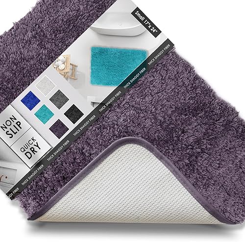Miniatura 48 de Clara Clark - Alfombras de baño, ultra suaves y peludas - Tapetes para baño, lavables a máquina, con respaldo de goma antideslizante, 17 x 24