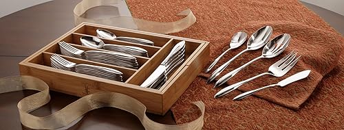 Miniatura 7 de Lenox Sculpt - Juego de cubiertos (65 piezas), color metálico