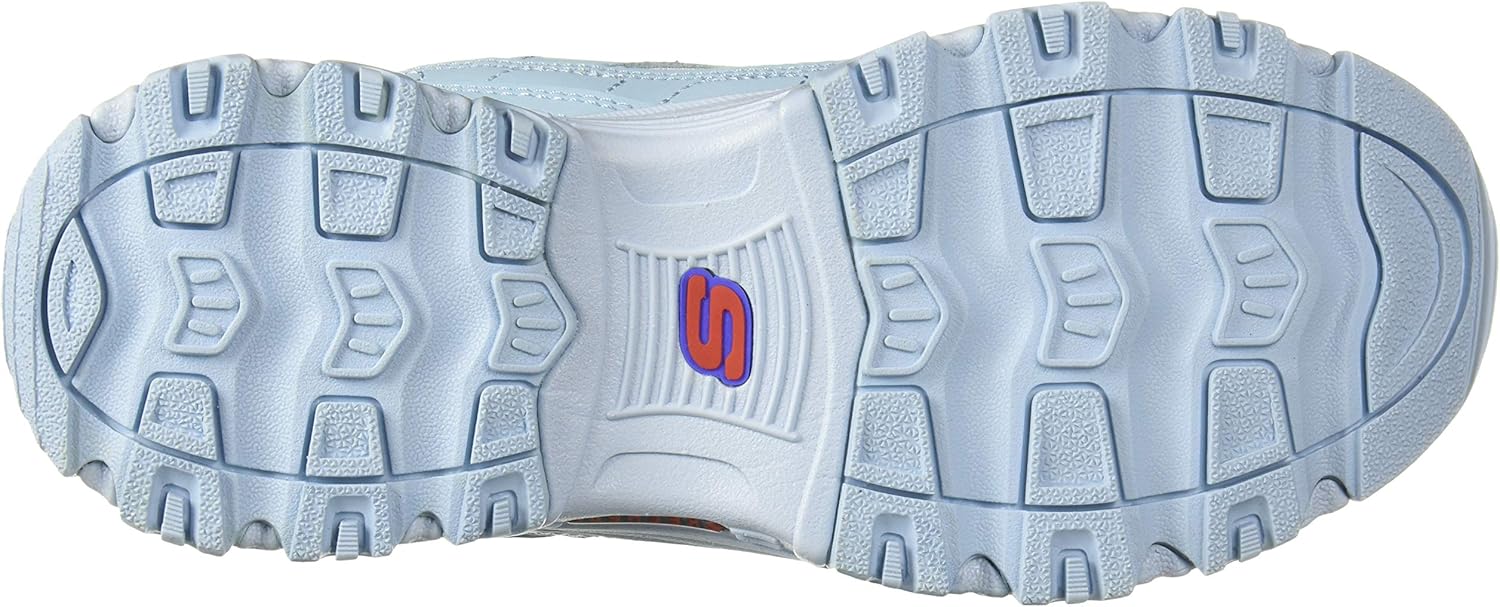 Skechers Kids Girls' D'Lites Sneaker, Light Blue, 4 Medium US Little Kid