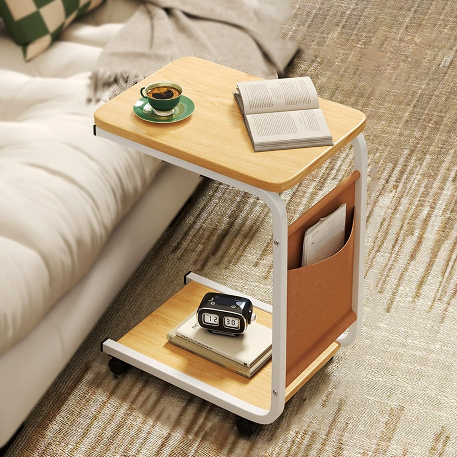 Comodino mobile per computer portatile, da usare sopra il letto, divano, scrivania per ospedale con ruote, versatile mobile per la casa, tavolo da bar, tavolo da pranzo, stabile e portatile.