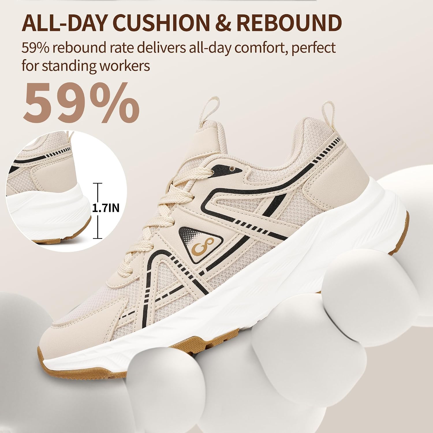 Comfortable Walking Shoes for Women: Lightweight Non Slip Cushioned Footwear - 8-Hour All Day Comfort Work Sneakers image 5