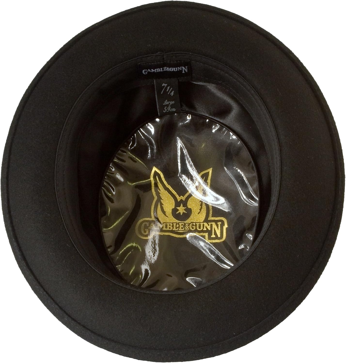 Black Wide Brim Pork Pie Hat 100% Wool Felt