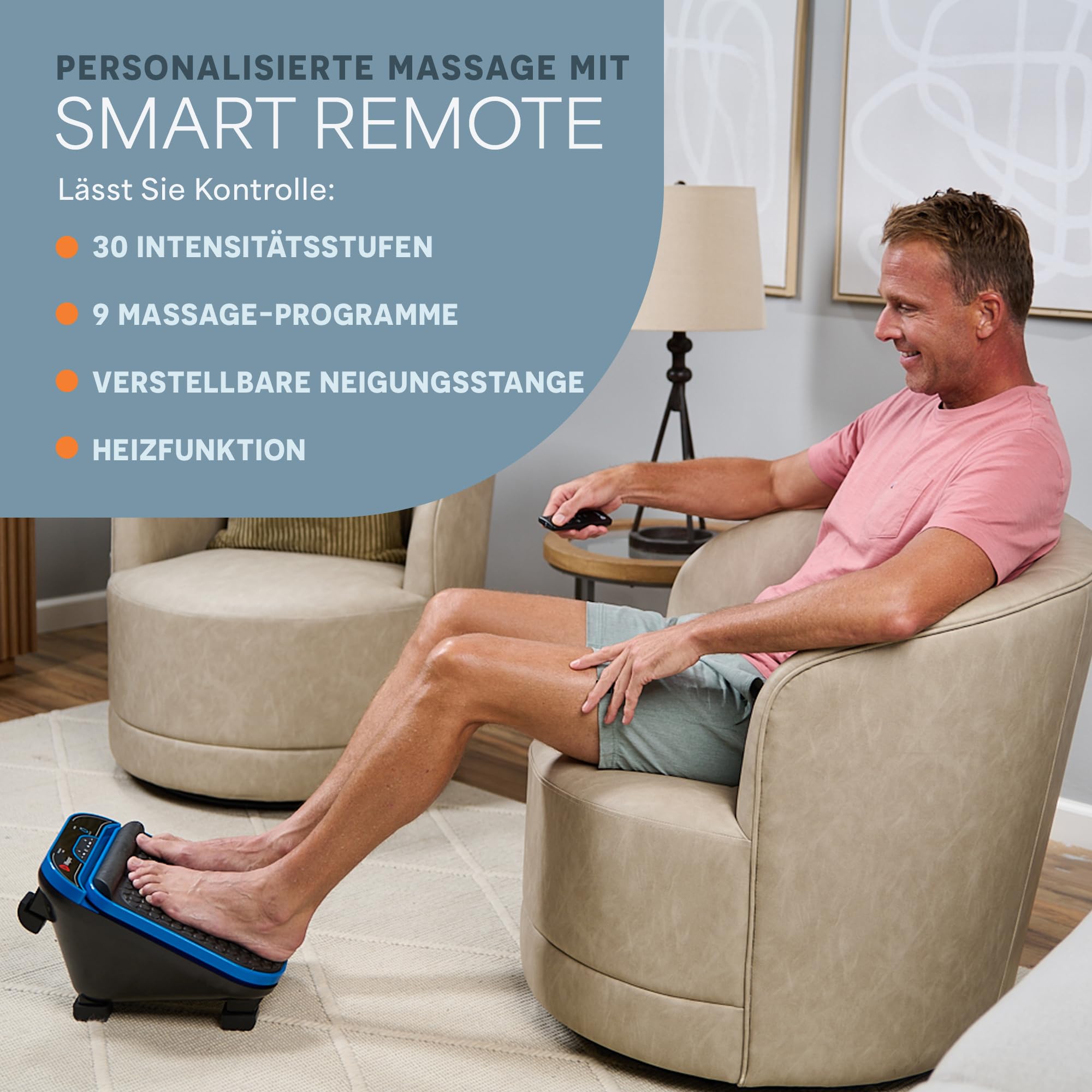 Lifepro Deep Tissue Massagegerät für Füße und Beine mit Fernbedienung - Waden- und Fußmassagegerät - Beinmassagegerät für Kreislauf, Plantarfasziitis, Fußschmerzlinderung - Fußmassagegerät für Männer