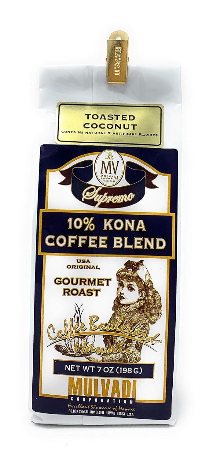 Mulvadi 10% Kona Coffee Blend from Hawaii (Toasted Coconut)