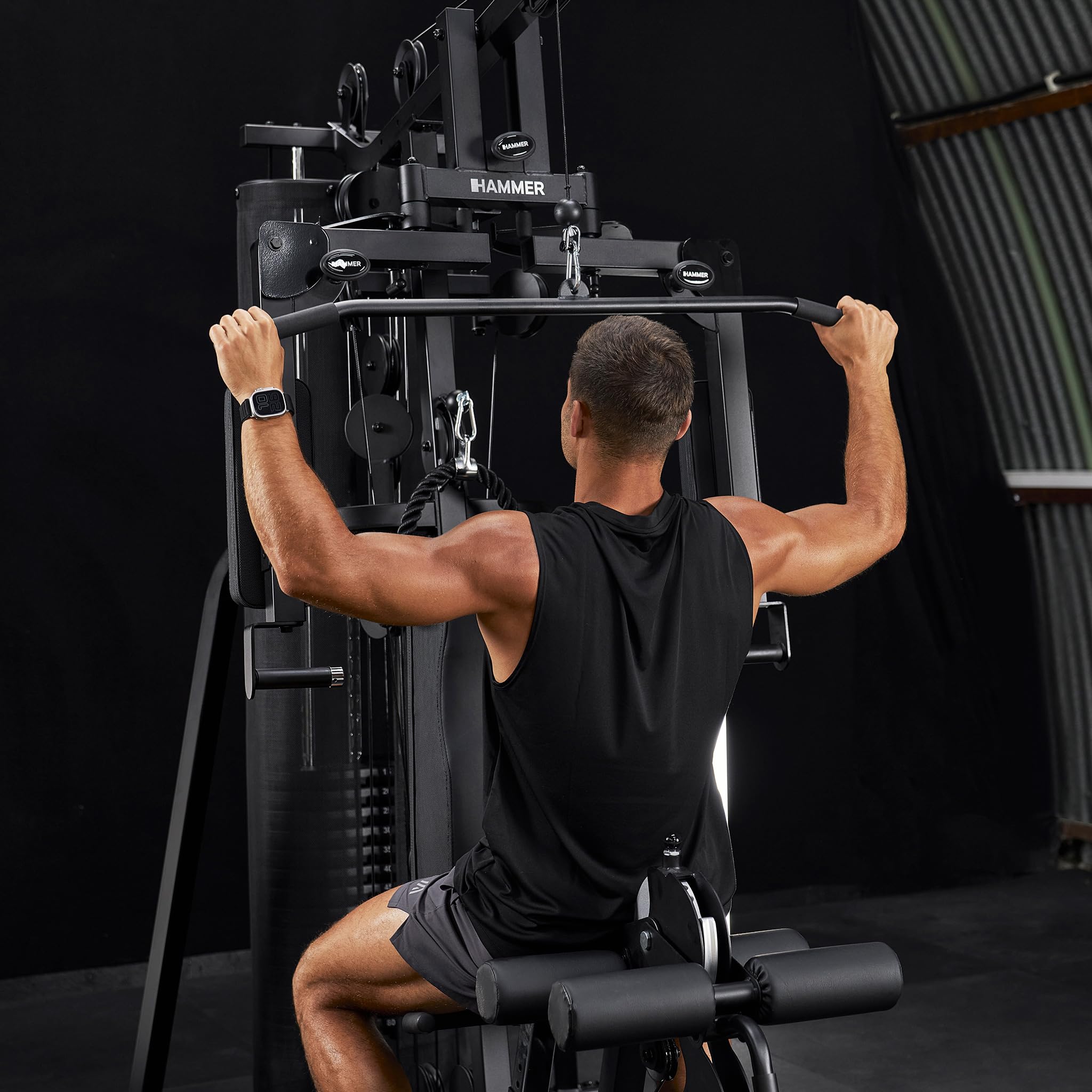 HAMMER Finnlo Kraftstation Autark 1500, Multigym, inkl. Zubehör, Fitnessstation für Zuhause, über 30 Übungen Trainingsstation Kraftstation für Zuhause