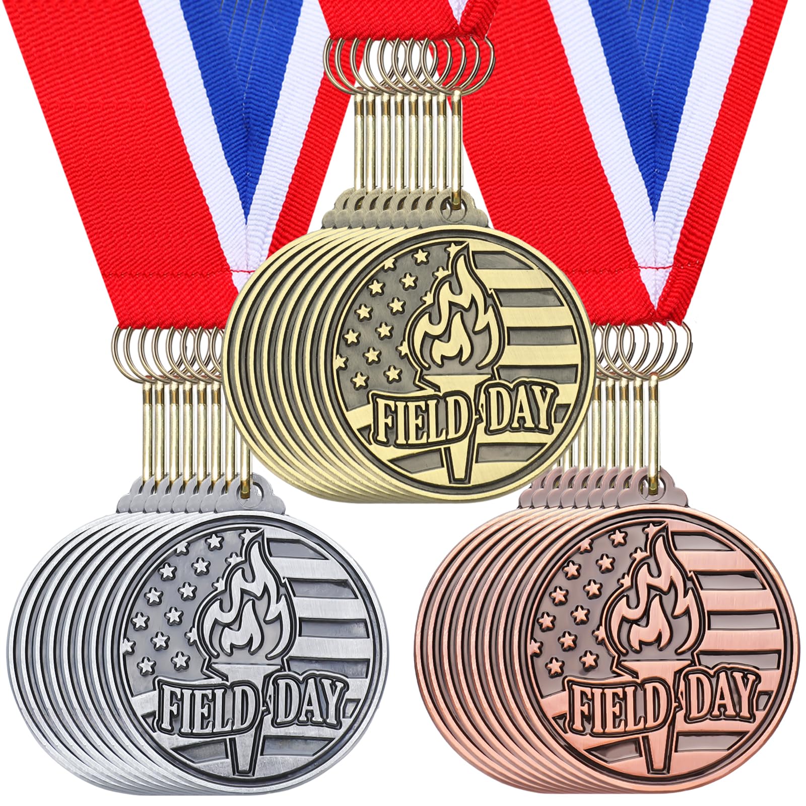 30 medallas de 2 pulgadas para el día de campo para premios, ganador de oro, plata, bronce, fomenta la participación del equipo para adultos, premio de trofeo, premio, regalo, competiciones