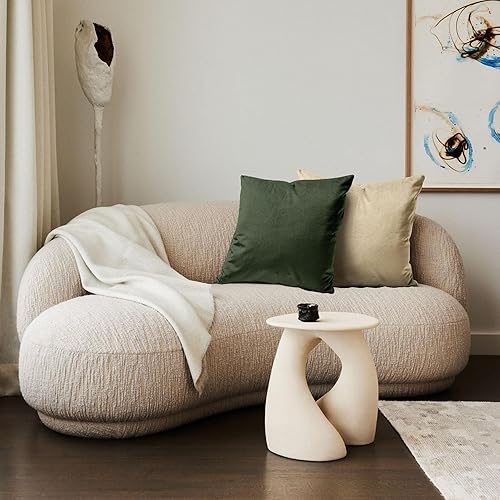 Miniatura 5 de CANVASBEE Juego de 2 fundas de almohada de terciopelo verde de 18 x 18 pulgadas, juego de 2 fundas de cojín cuadradas decorativas sólidas para sofá