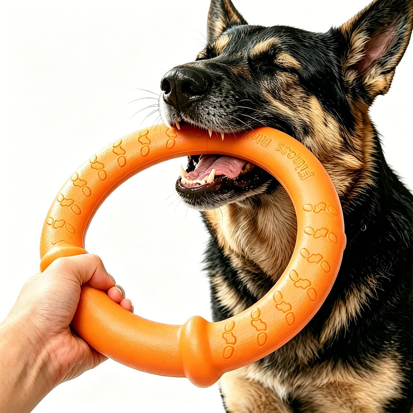 LaRoo Hundespielzeug Hunde Frisbee Hundefitness Ring - Unzerstörbare Flugscheibe Extra Dick - Schwimmendes Hundespielzeug für Outdoor, Training, Sommeraktivitäten für Große Hunde (Orange)