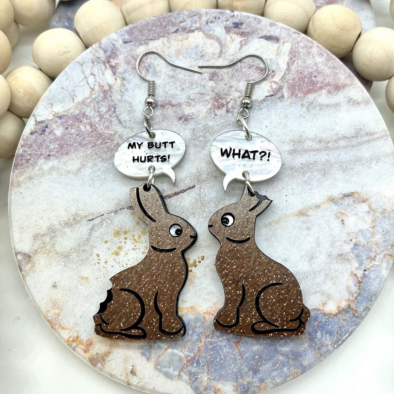 Easter Bunny Rabbit Gnome Drop Earrings – Colorful Acrylic Dangle Earrings For Women & Girls