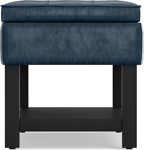 Miniatura 131 de SIMPLIHOME Cosmopolitan - Banco otomano rectangular de transición de 44 pulgadas de ancho con parte inferior abierta en piel sintética vegana gris