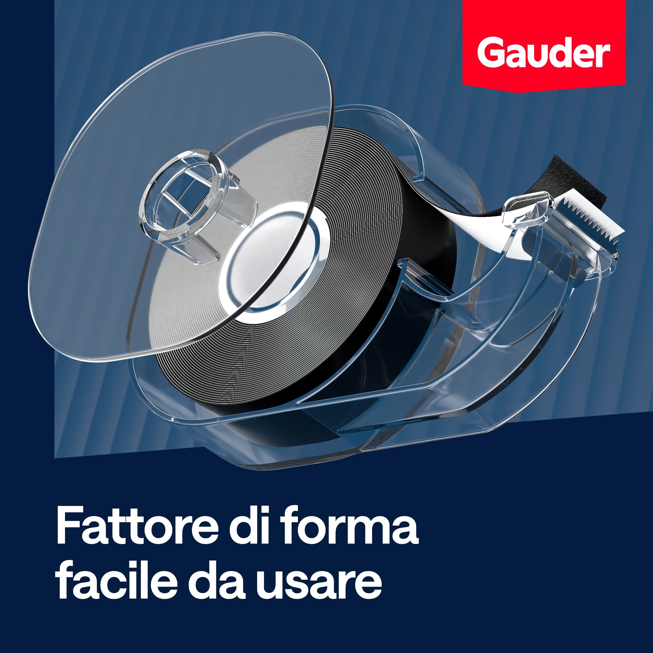 GAUDER Nastro Magnetico con Dispenser - Striscia Magnetica Autoadesiva per Oggetti Leggeri - Nastro Adesivo da Tagliare per Fissare Cartoline e Foto su Superfici Metalliche (6 m x 19 mm)