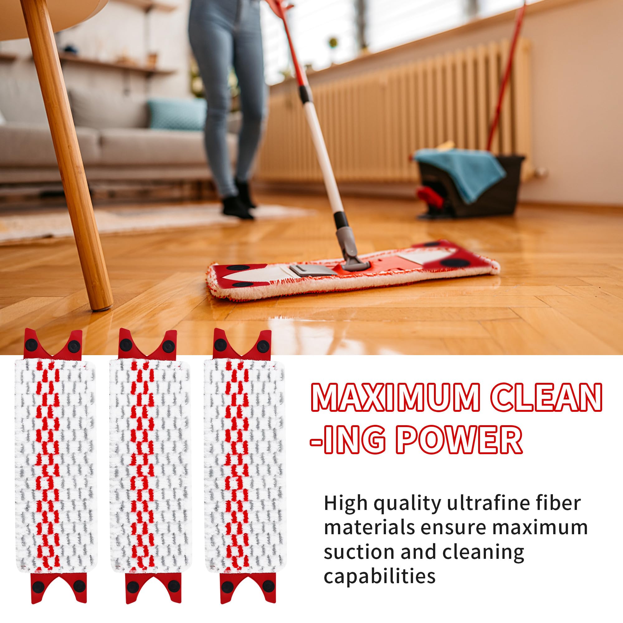 Ricambi Per Vileda Mocio Revolution - 3 Pezzi In Microfibra Per Pulizie Profonde - Foto 7