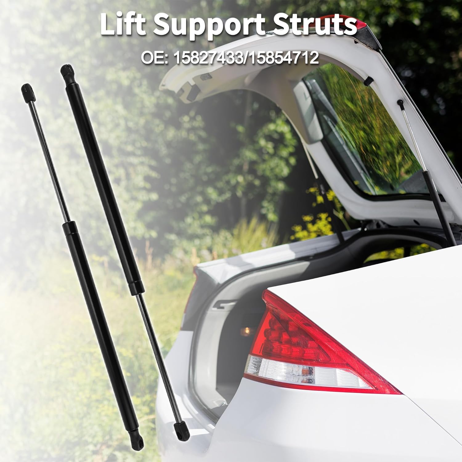 Rear Hatch Lift Supports Struts for Cadillac Escalade 2007-2014 No.15827433/15854712 Gas Spring Black 2Pcs