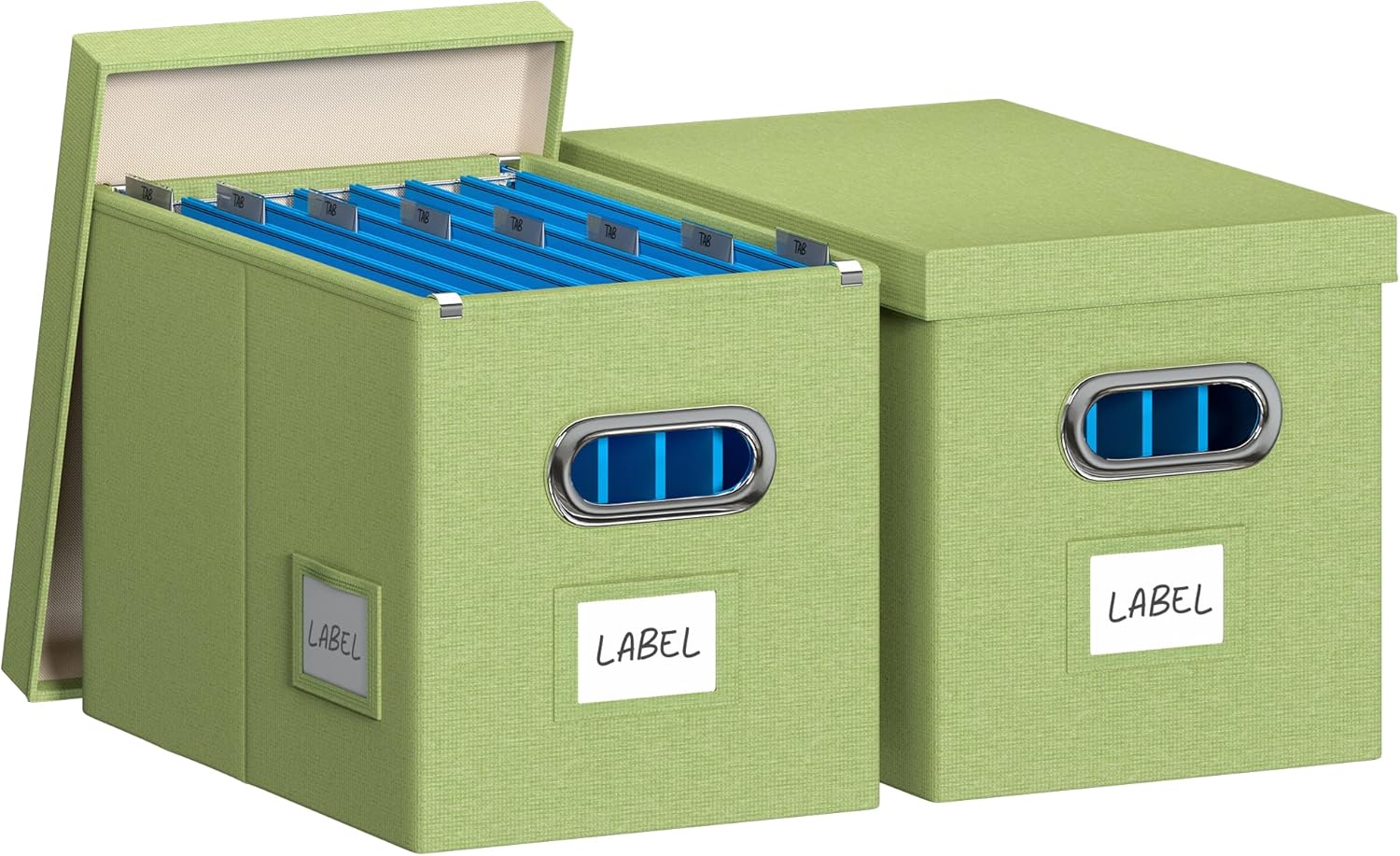 DYWMM Hanging File Box with Lid, Set of 2 Filing Organizer
