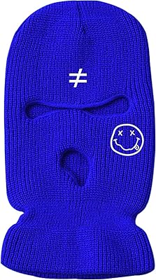 IMSWW 3-Hole Ski Mask Woolen Knitted Hat Winter Warm Outdoor Cycling Windproof Mask Balaclava (White)