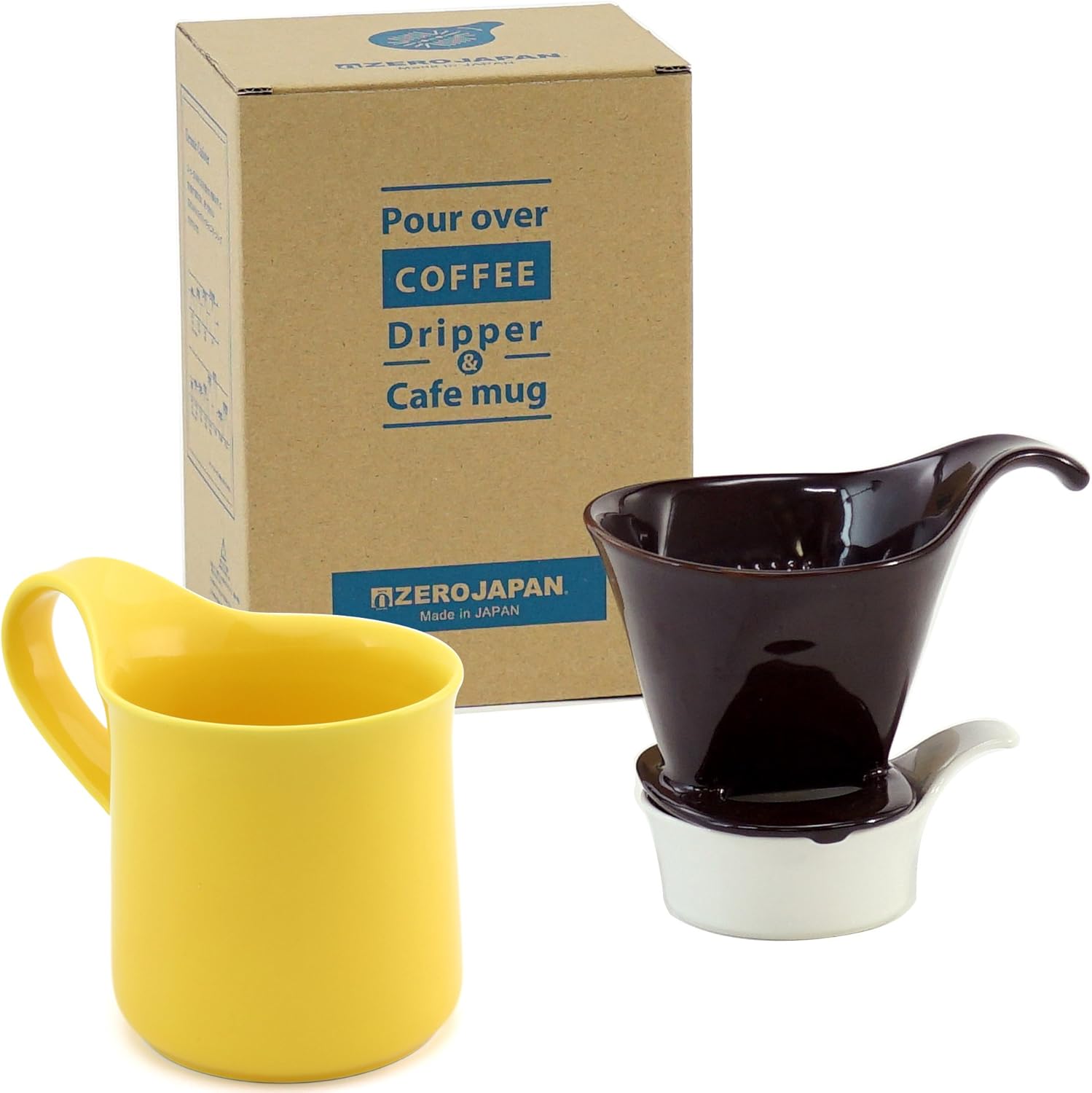 ZEROJAPAN DMZ-16 CBR/BK Coffee Dripper Gift Set, L & Cafe Mug (with Tray), Black