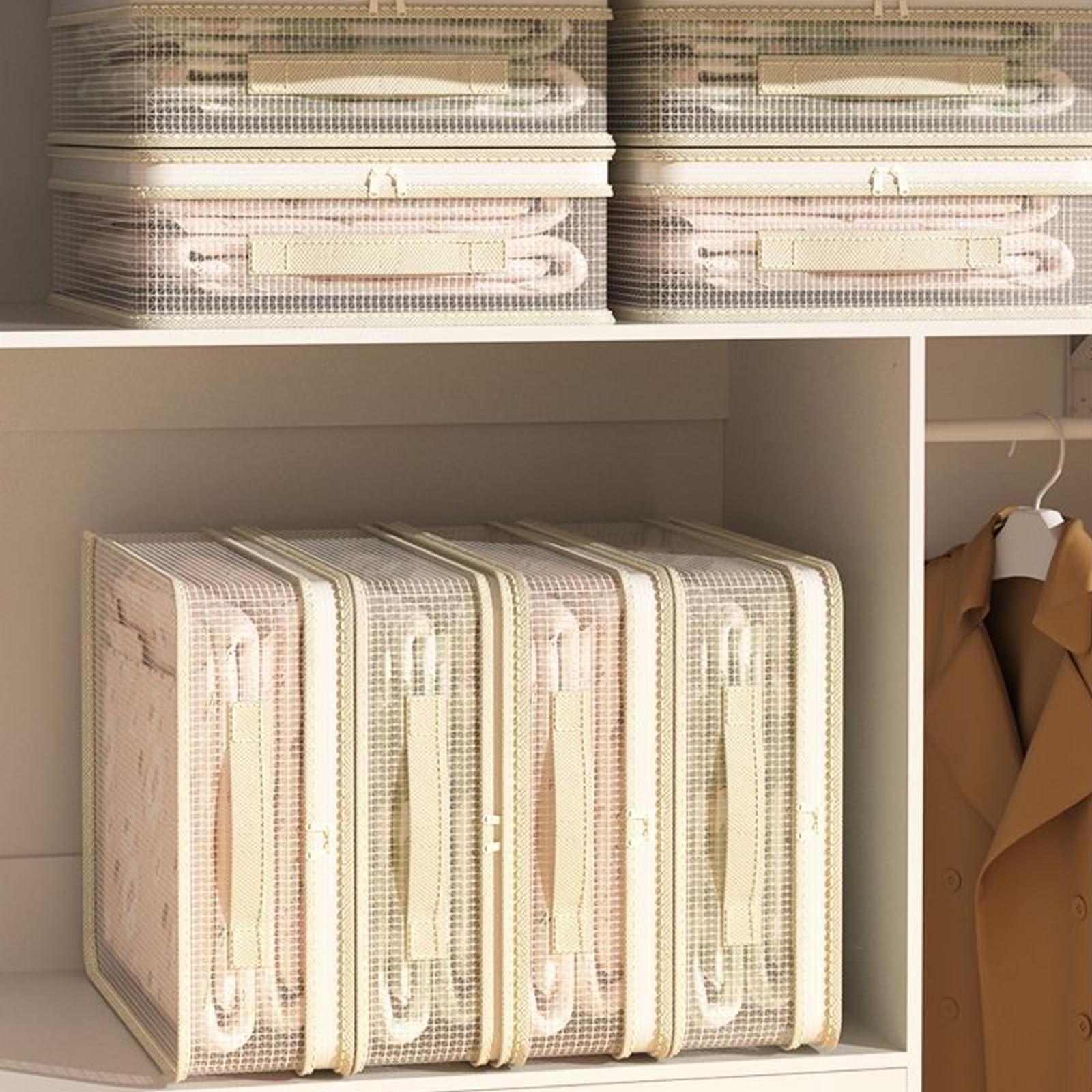 Modularer, faltbarer Stoff-Schubladen-Organizer für Zuhause, Schrank, Aufbewahrung, atmungsaktiver Behälter, Schublade, Aufbewahrungsbox