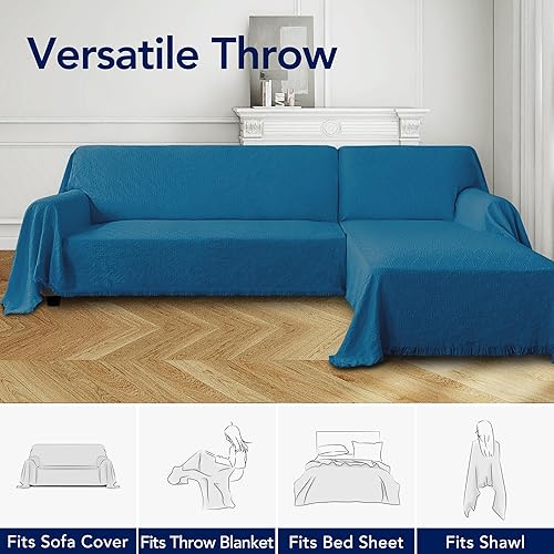 Miniatura 3 de PureFit Funda de sofá de jacquard geométrico, con textura, suave, lavable, funda decorativa para sofá de 3 cojines, funda con borlas, protector de