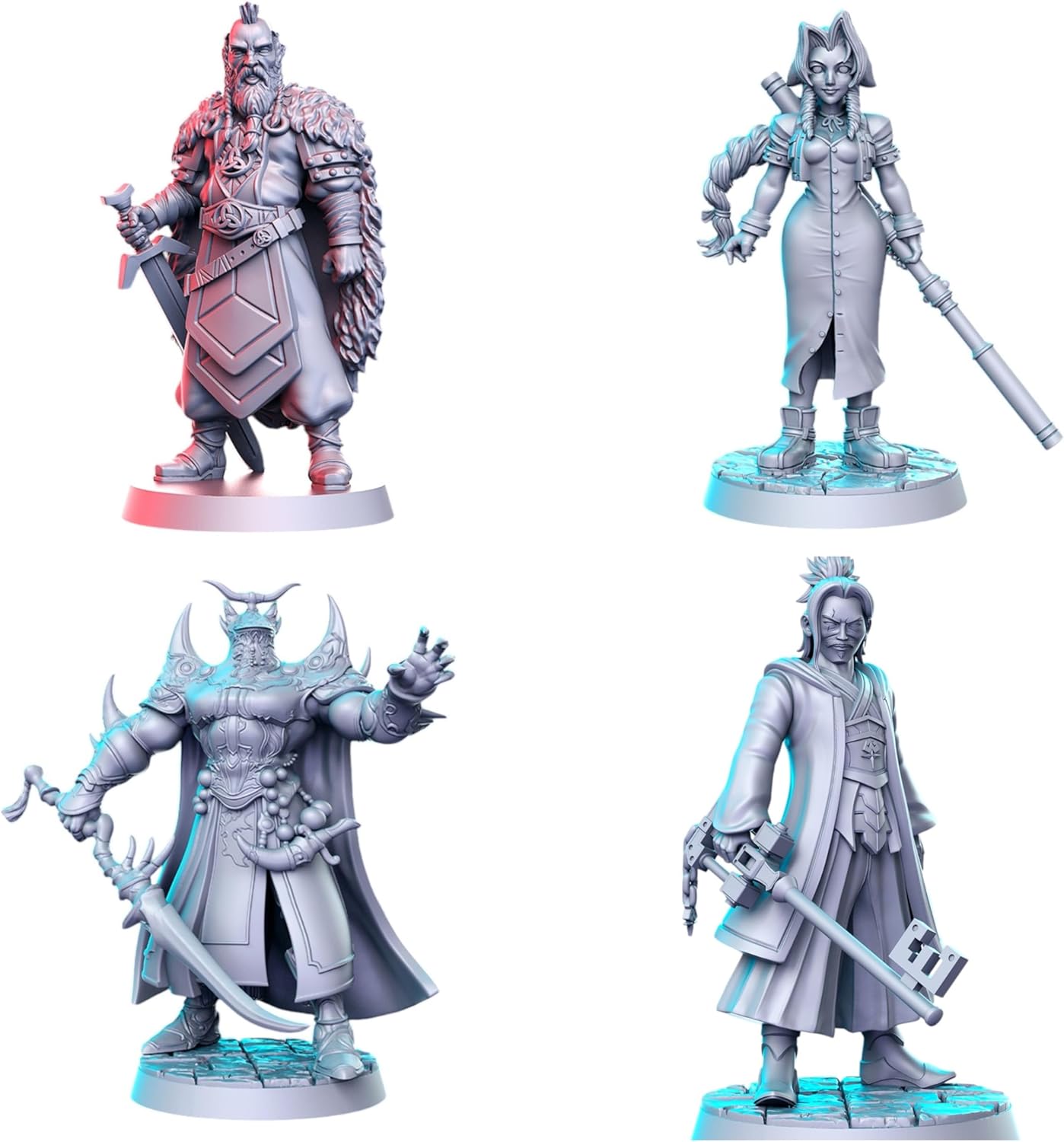 TYL DND 16 Unpainted Miniature for War Gaming | RPG Scale Figures, Detailed Tabletop Board Game Accessories | Realistic Tabletop Miniatures (B, 32mm)