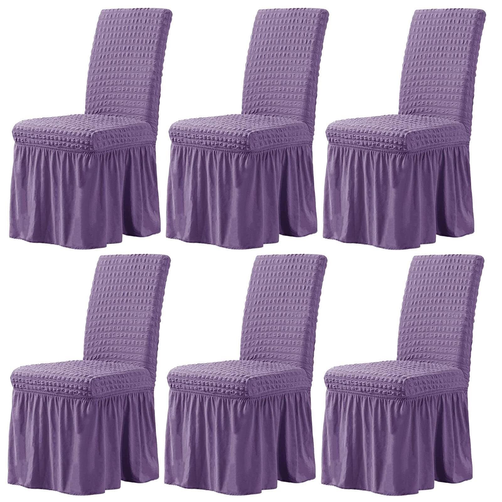 Housses de chaise élastiques 6 pièces pour protéger des taches de repas