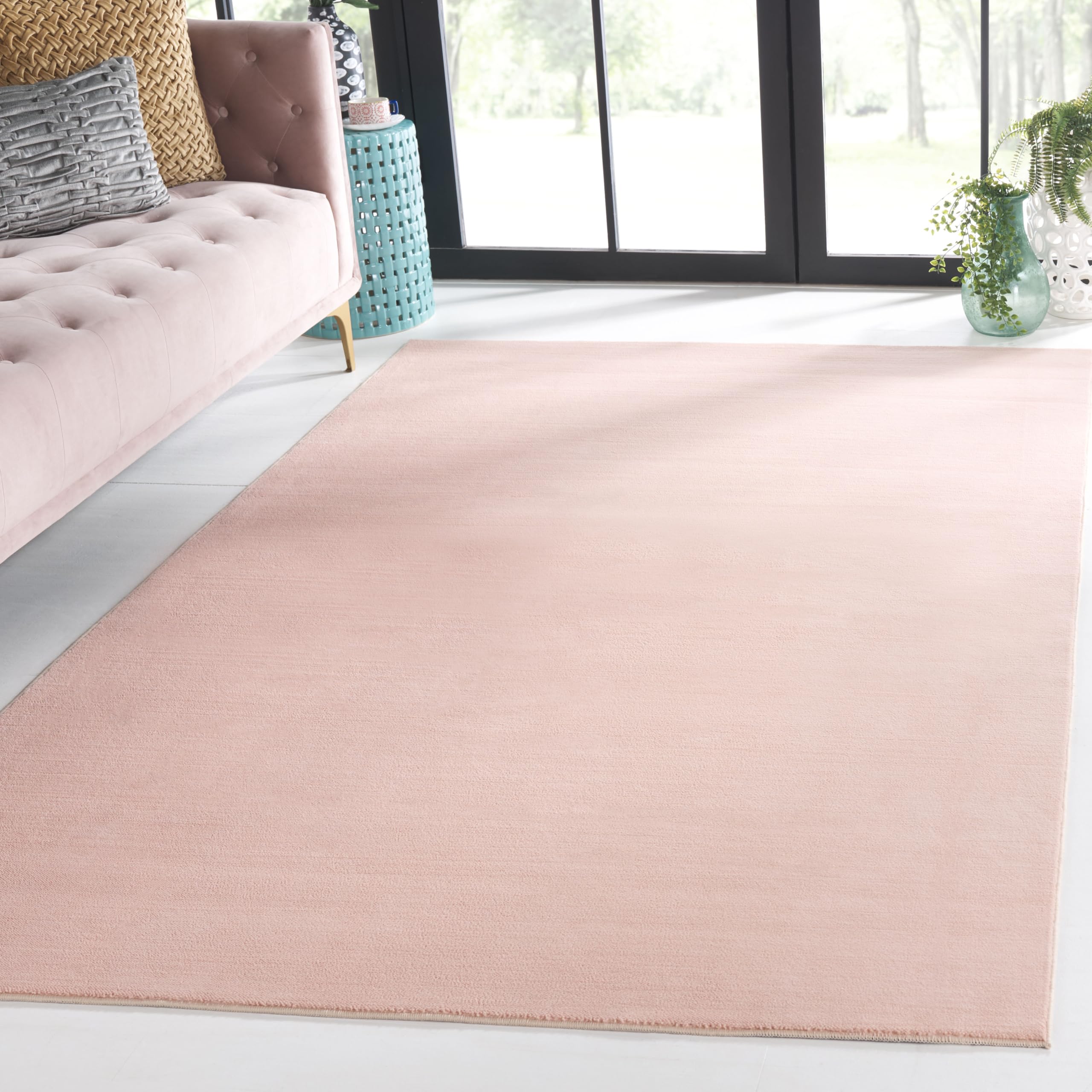SAFAVIEH Washable Rug Loft Collection - 6' x 9', Peach, Slip Resistant & Easy Cleaning, Ideal for Living Room, Bedroom, Home Office, Nursery, Kids