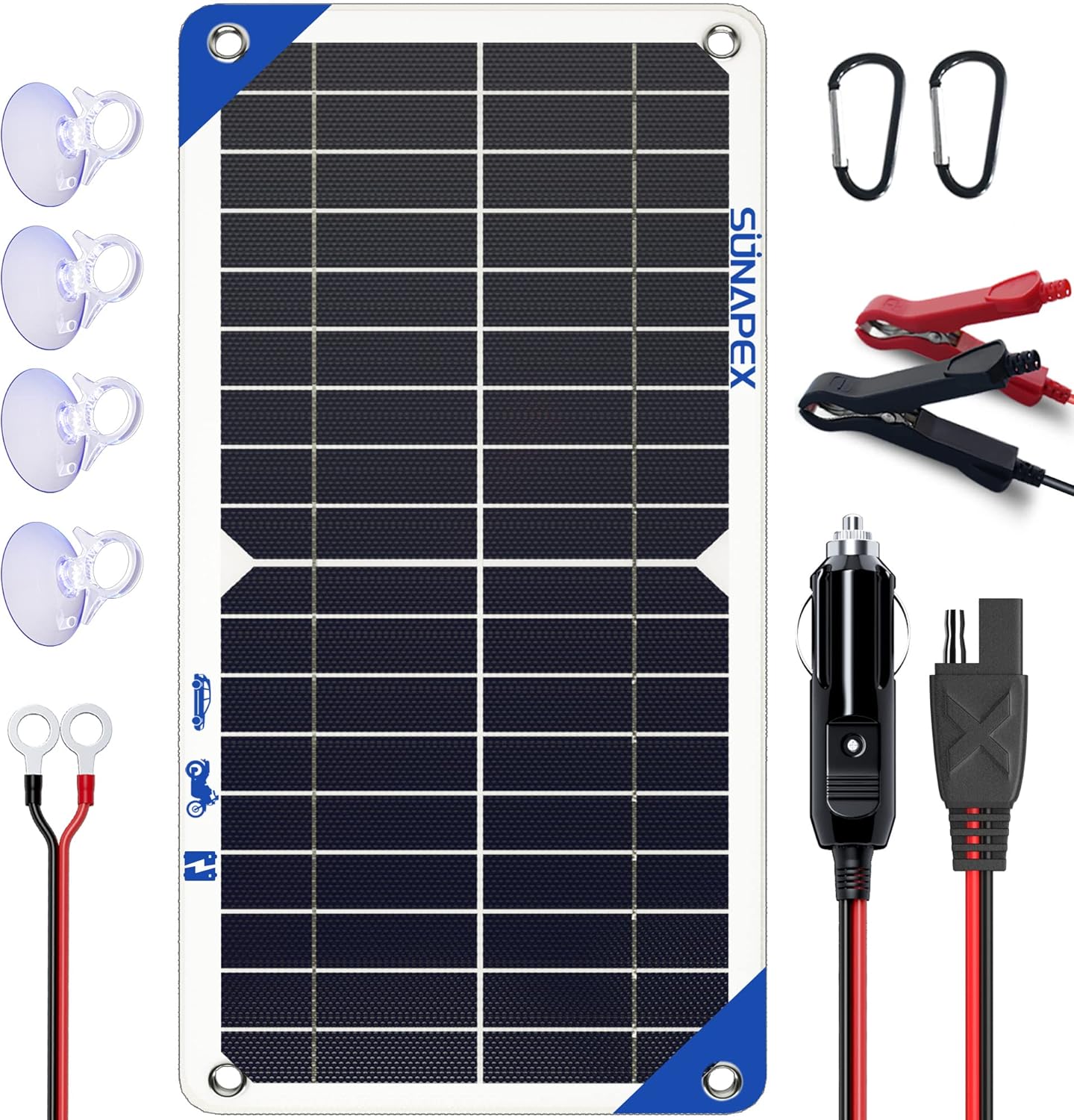 SUNAPEX 10 Watt Solar Car Battery Charger 12 Volt