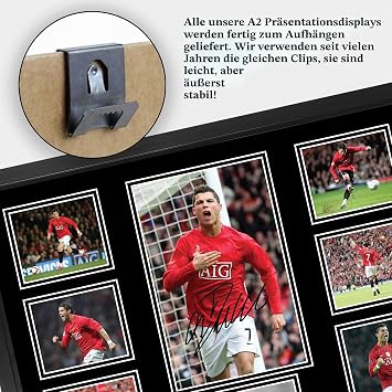 HWC Trading Cristiano Ronaldo Printed Memorabilia Signed Autograph Photo Display for Football Fans and Fans - A2 Framed