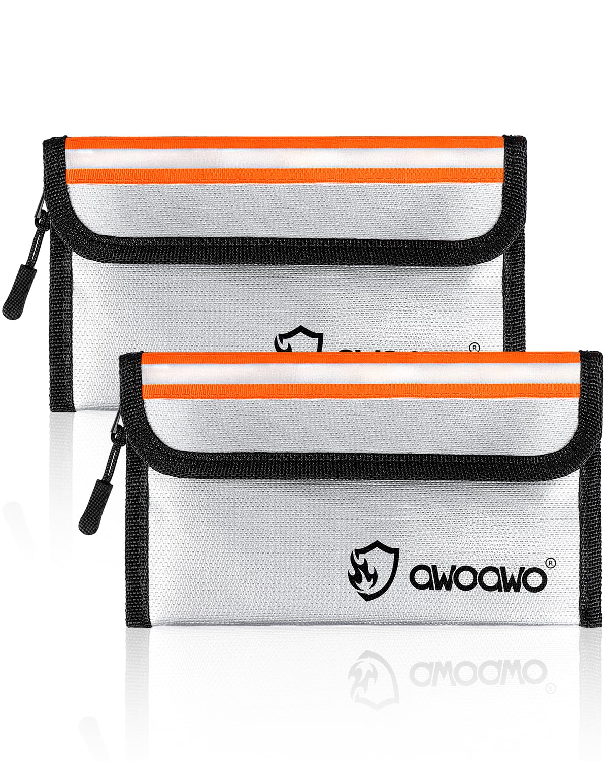 Protege tus facturas y pasaporte con la bolsa antifuego plateada de 20 x 13 cm