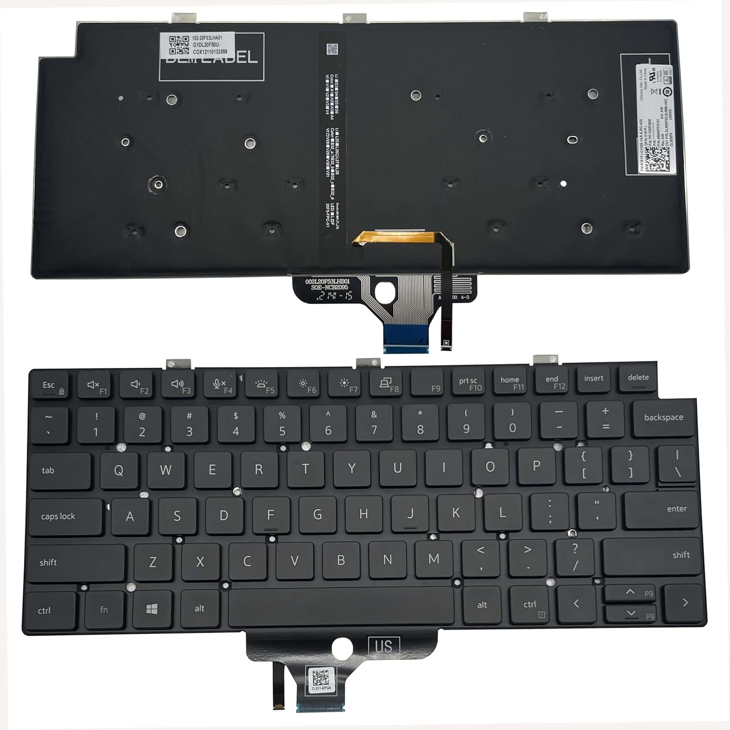 New Keyboard for Dell Latitude 13 7300 7320 E7320 5320 Laptop 018YPJ PK1330R2B00 DLM20F5 with Backlight US Layout Black