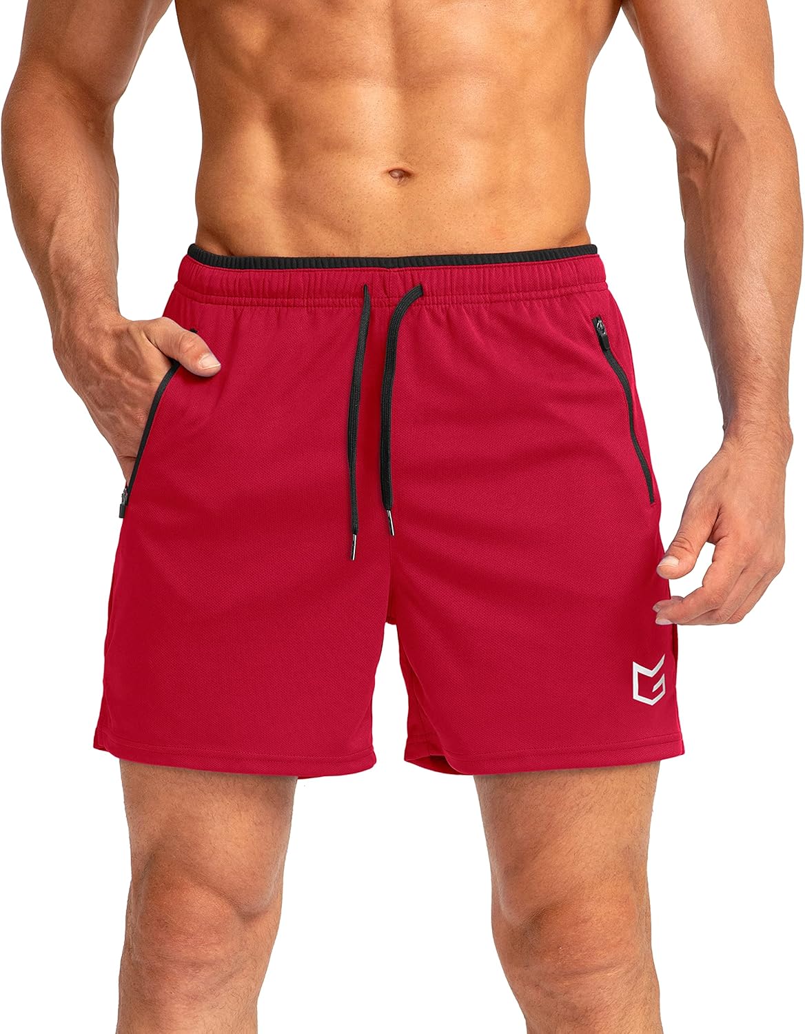 G Gradual Men's Running Shorts with Zipper Pockets Quick Dry Gym Athletic Workout 5" Shorts for Men - Image 2