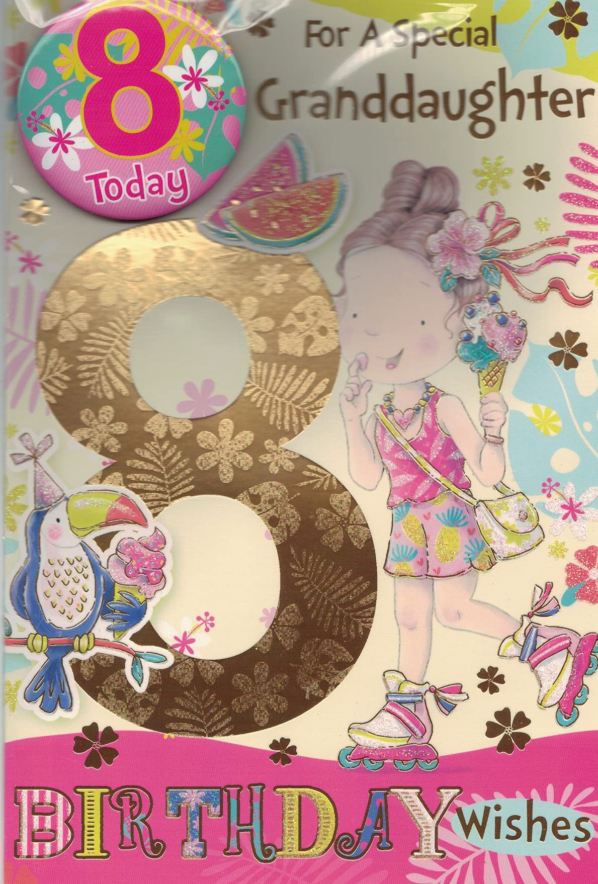 Distintivo di compleanno di 5,8 cm, per compleanno di 1 - 9 anni, per