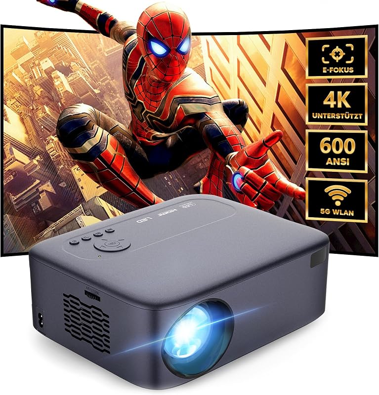 Puxinat AK-71 Natív 1080P WiFi6 Projektor - Elektromos Fókusz, 600ANSI, Kétirányú Bluetooth 5.2, 300" Vetítés, Okostelefon/Laptop/Konzol Kom