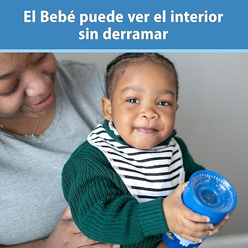 Miniatura 28 de Dr. Brown’s Milestones Cheers360 Taza azul y verde, de 10 oz, 2 PK Paquete de 2 animales azules y verdes