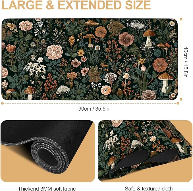 Alfombrilla floral vintage 35.4 x 15.7 in THISFIND miniatura 3