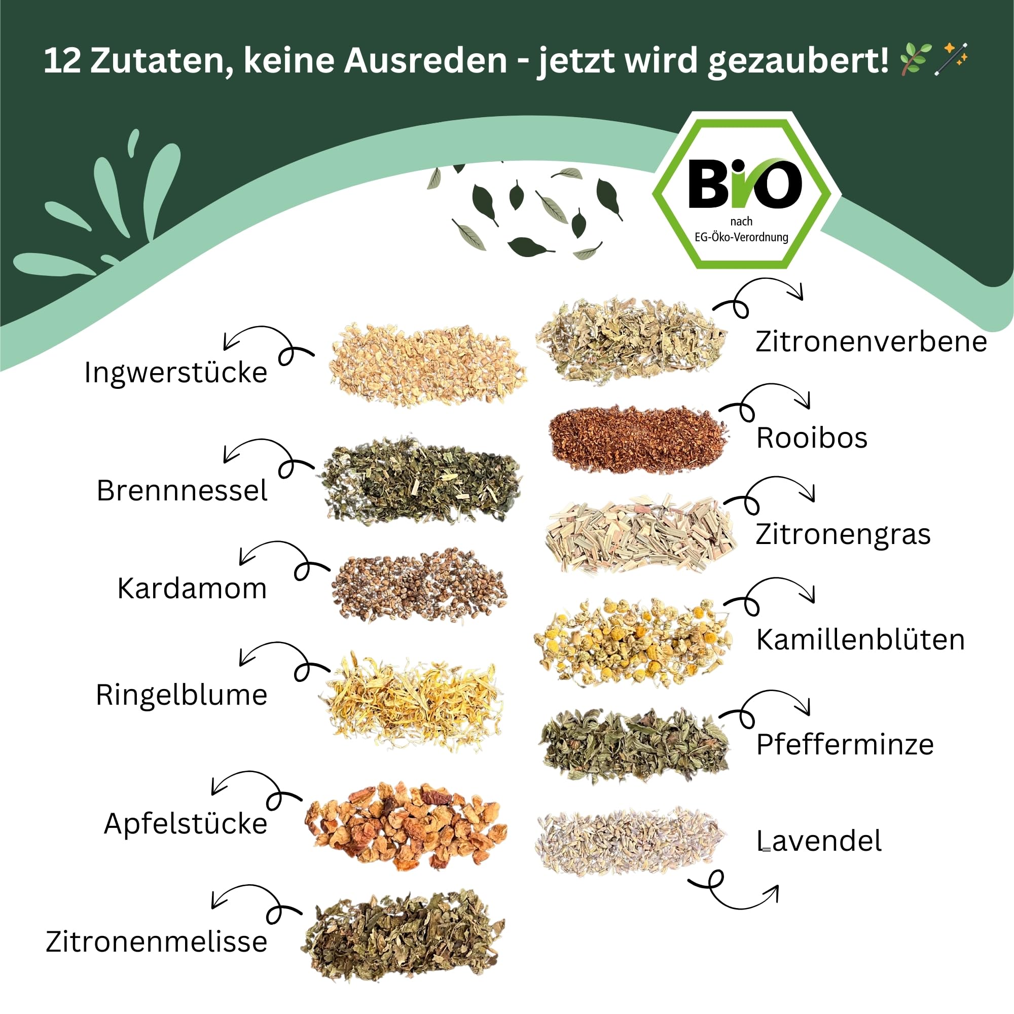 AETERIA® | Vom Tea Taster: BIO Mix deinen Kräutertee | Geschenkset – 12 Zutaten, Rezeptideen & Teefiltern | Kreatives Tee-Geschenk | DIY Teemischung selber machen Set - entdecke deinen Lieblingstee!
