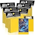 Trading Card Sleeves Perfect Fit TCG Matte Sleeves, Soft Sports Card Protector for Photocard Easy to Shuffle and Stack While Playing Card Game, Standard TCG Card Sleeves (Yellow, 300)