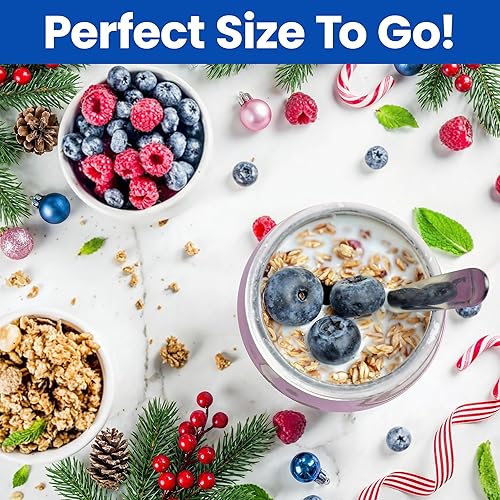 Miniatura 8 de Ultimate Tarros de yogur  Haz más delicioso yogurt! 8 tazas pequeñas de vidrio para yogur con tapas  100% libre de BPA, herméticos y aptos para