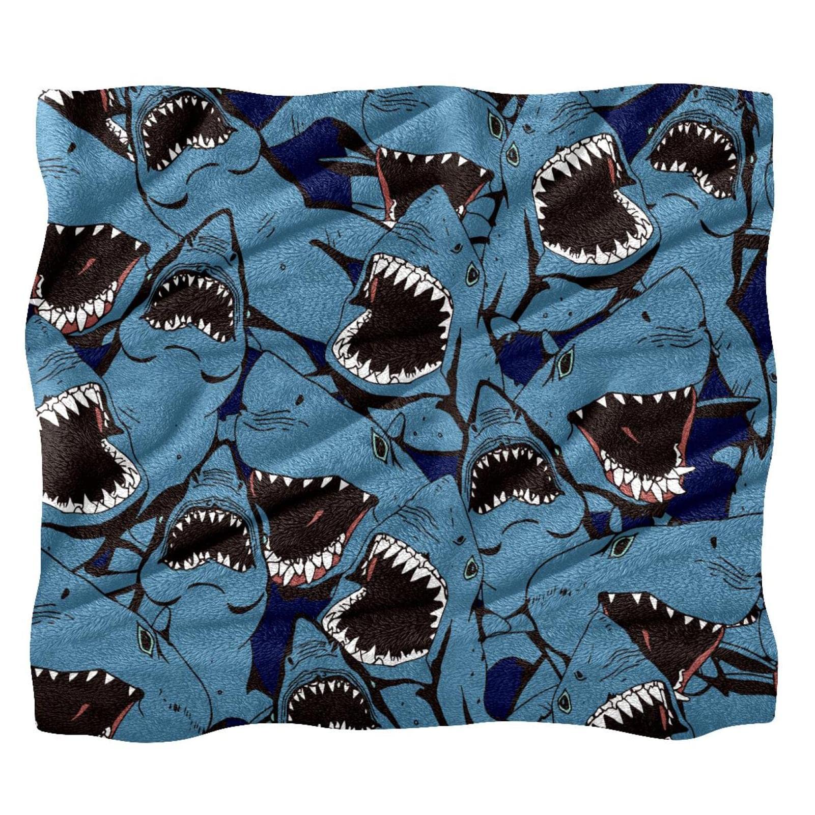 Couverture polaire requin océan plaid doux lit et grand canapé
