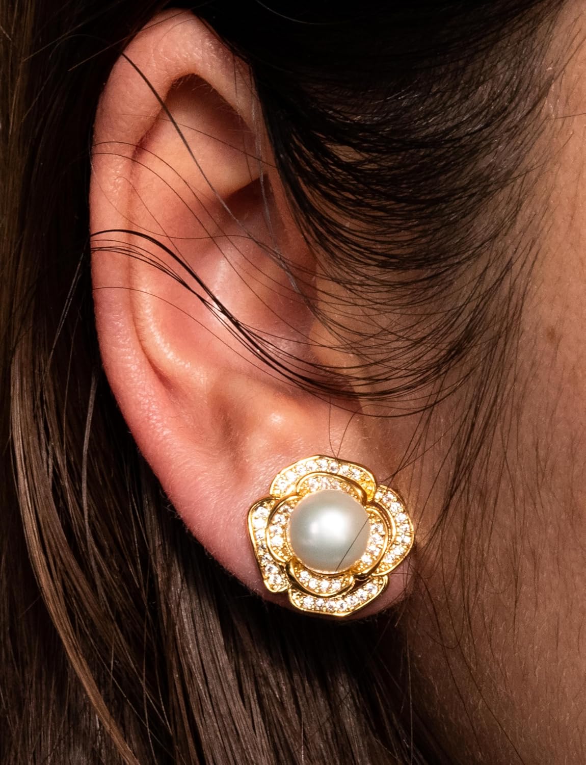 Freshwater Pearl Stud Earrings for Women – Hypoallergenic 18K Gold Plated Sterling Silver for Mother, Wife, Brides (Birthday, Valentine's Day, Anniversary,Wedding) - Image 2