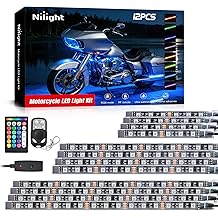 TL-35 12PCS Motorcycle RGB Led Light Kit Waterproof Multi-Color Atmosphere Lights Lamp with Dual RF Wireless Remote Controllers for Harley Davidson Honda Kawasaki Suzuki, 2 Years Warranty