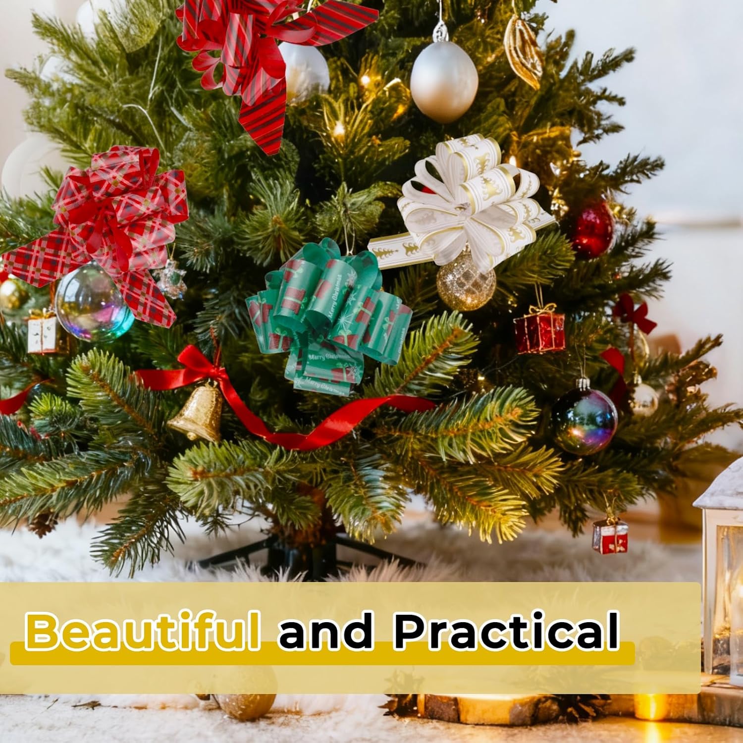 ONTODEX 27PCS Christmas Gift Wrap Bows for Presents, Xmas Pull Bows Easy and Fast Ribbons Gift Wrapping Accessory Holiday Decoration - Image 7