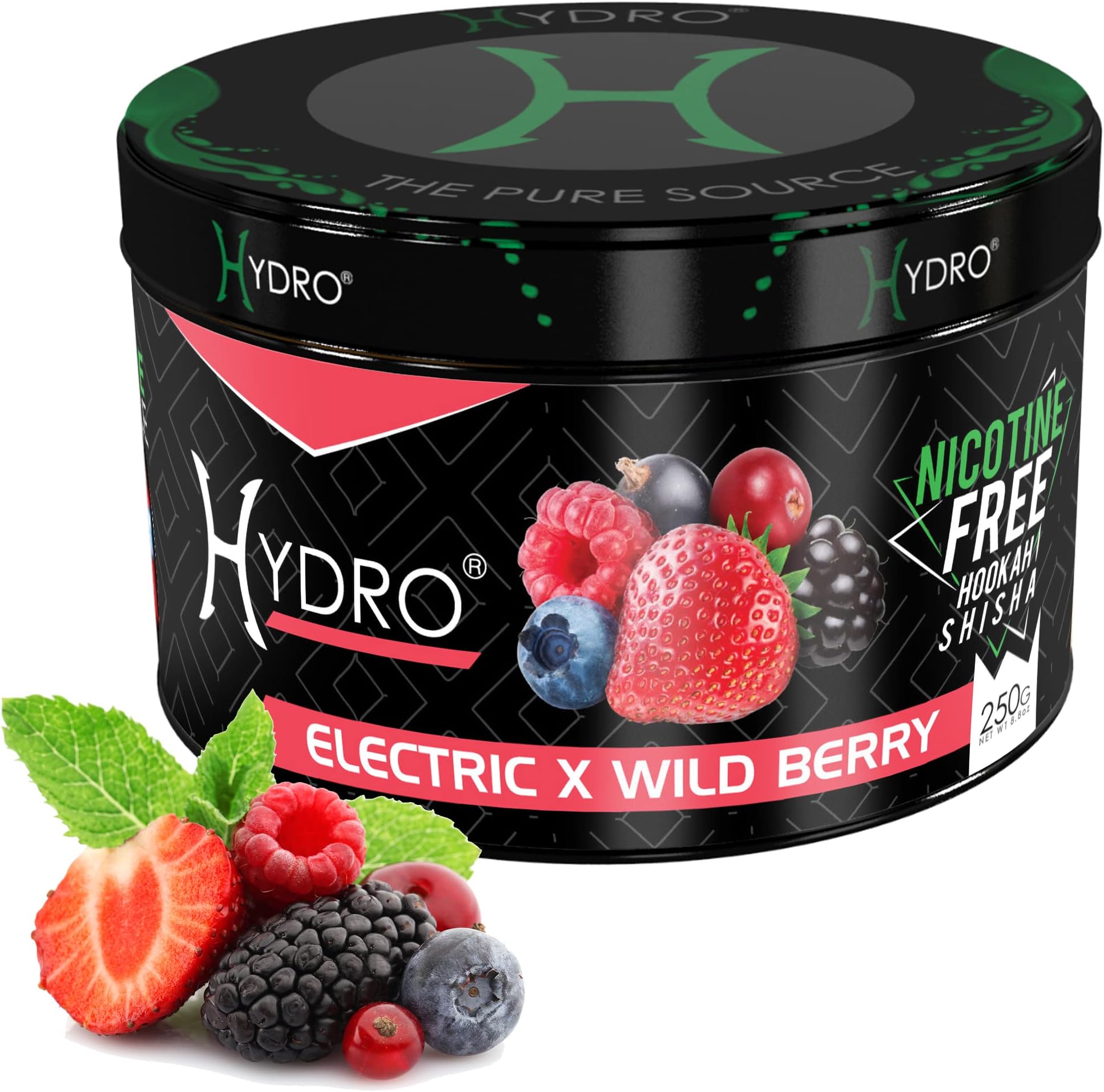 Hookah Flavors, Nicotine-Free - Signature Flavor Blends, Delicious Shisha Flavors Nicotine Free and Tobacco Free, Alternative to Tobacco, [electric X Wild Berry], 250g