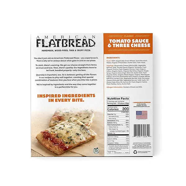 American Flatbread Frozen Premium Tomato Sauce and Three Cheese Pizza, 15.5 oz (Pack of 6) | Handmade | Wood-Fired | Thin and Crispy 2
