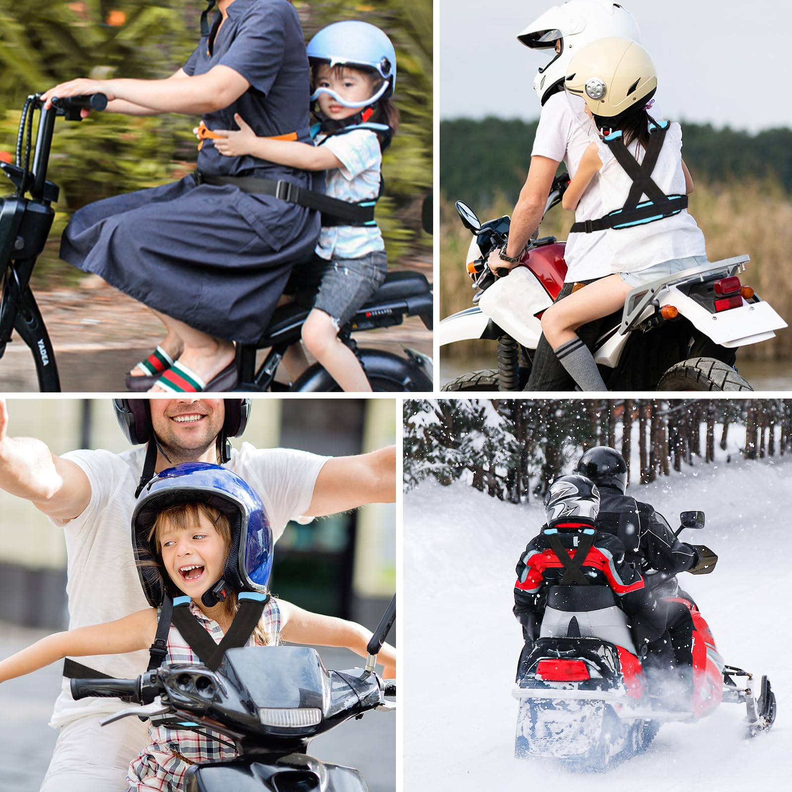 Taope Children's Motorcycle Seat Belt, Child Auxiliary Safety Harness for Parent-child Outdoor Mountain Biking, Tobogganing - Image 3