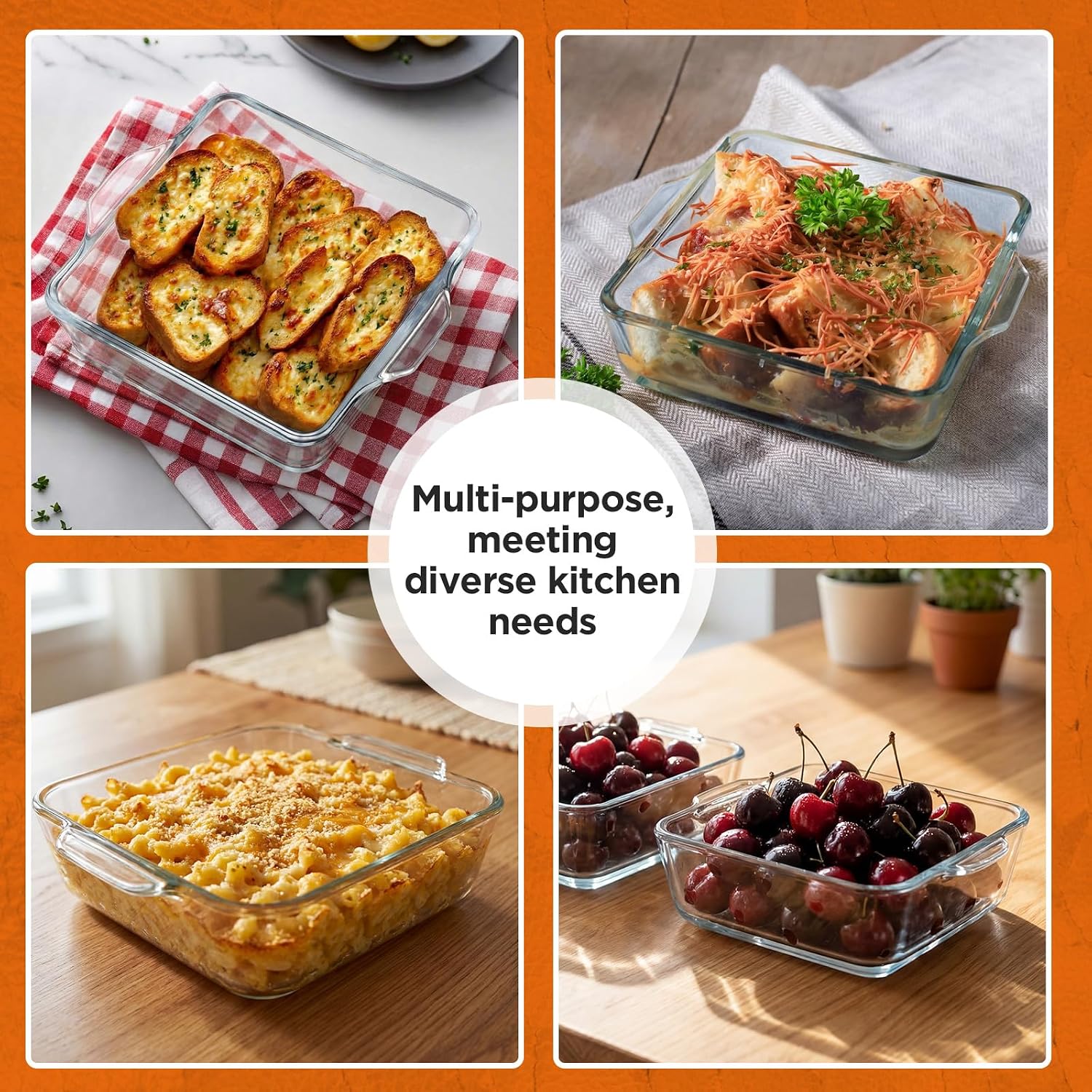 8 Pack Small Casserole Dishes, 5 Inch Square Glass Baking Dish for Oven, Individual Portion Cake Baking Pan with Handle for Microwave Air Fryer, Reheating Frozen Portions Home Party Kitchen