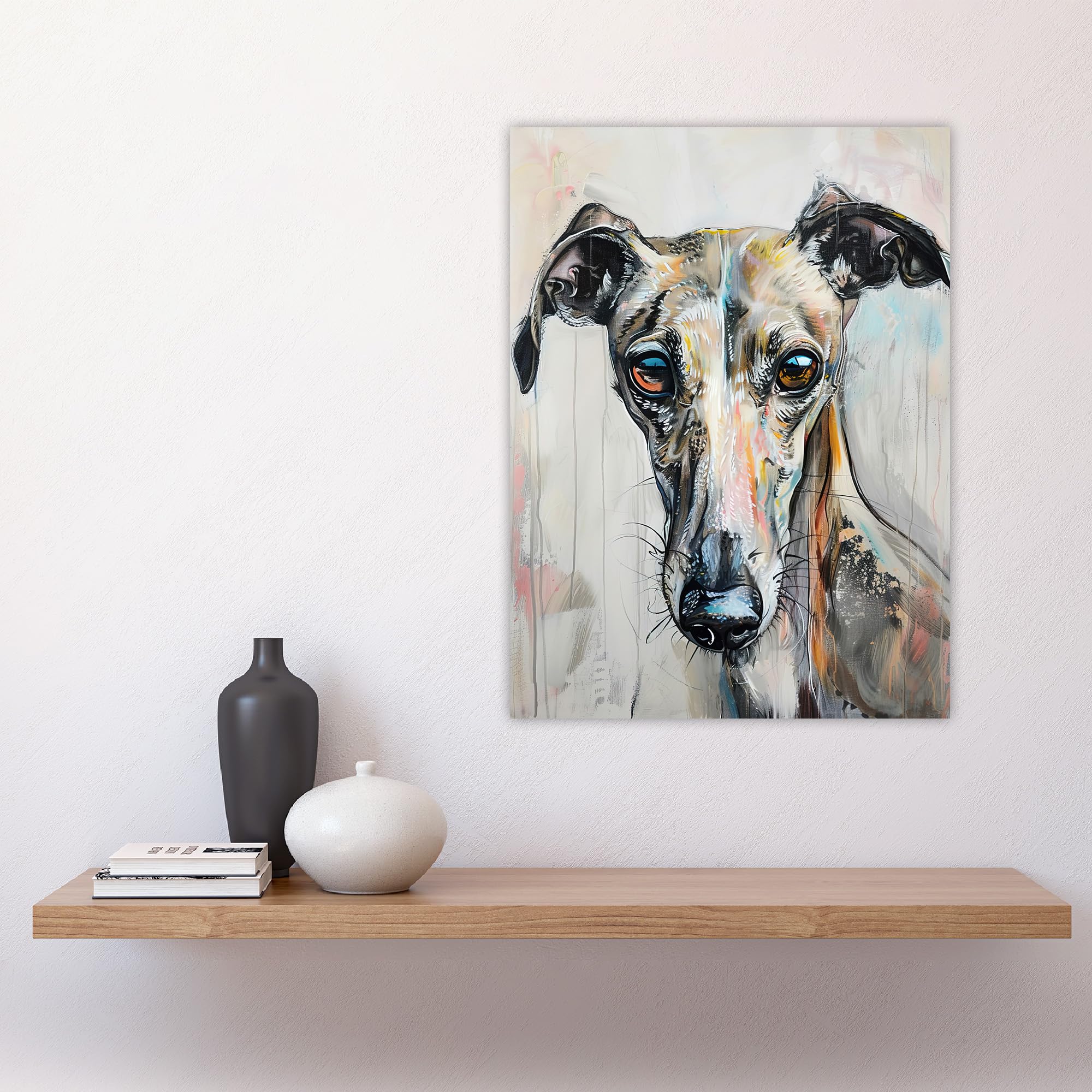 Artery8 Whippet Portrait Geburtstagskarte – Personalisierbar, 17,5x12,5 Cm, Mit Umschlag